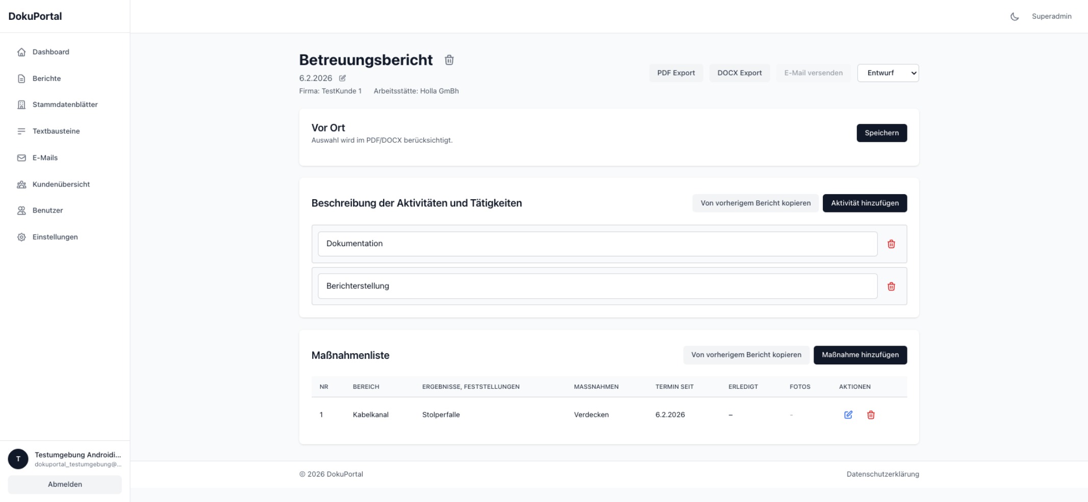 Care report